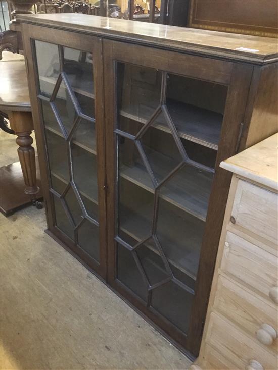 Oak glazed bookcase